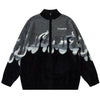Tntwear® Mohair Zipper Knit Sweater Flame - tntwear1