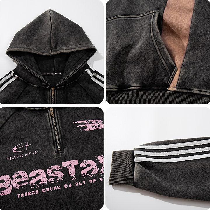 Tntwear® Racing Style Patchwork Hoodie Side Stripes - tntwear1