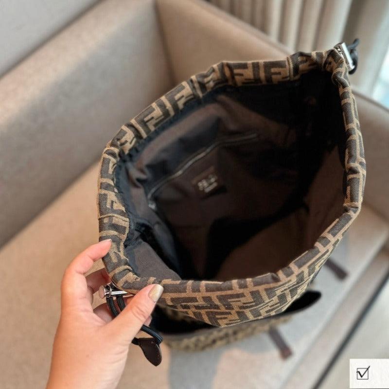 Tntwear - Large Backpack In Jacquard Fabric Brown