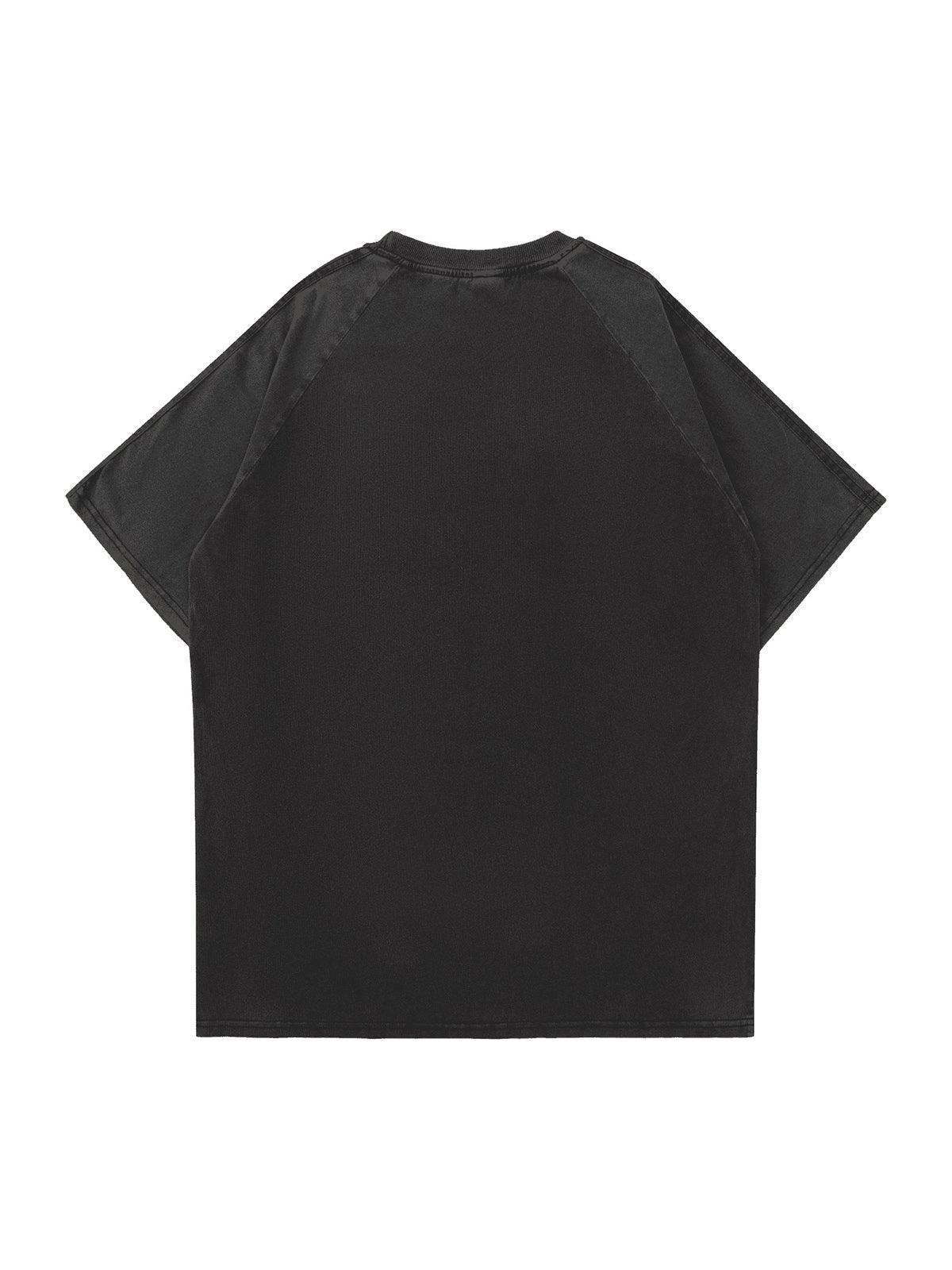 Tntwear American Retro Letter Embroidered T-shirt