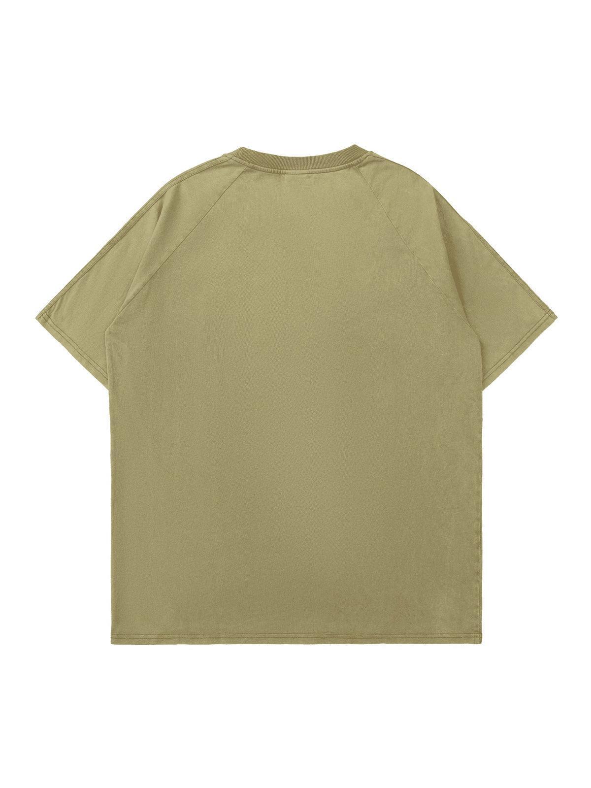 Tntwear American Retro Letter Embroidered T-shirt