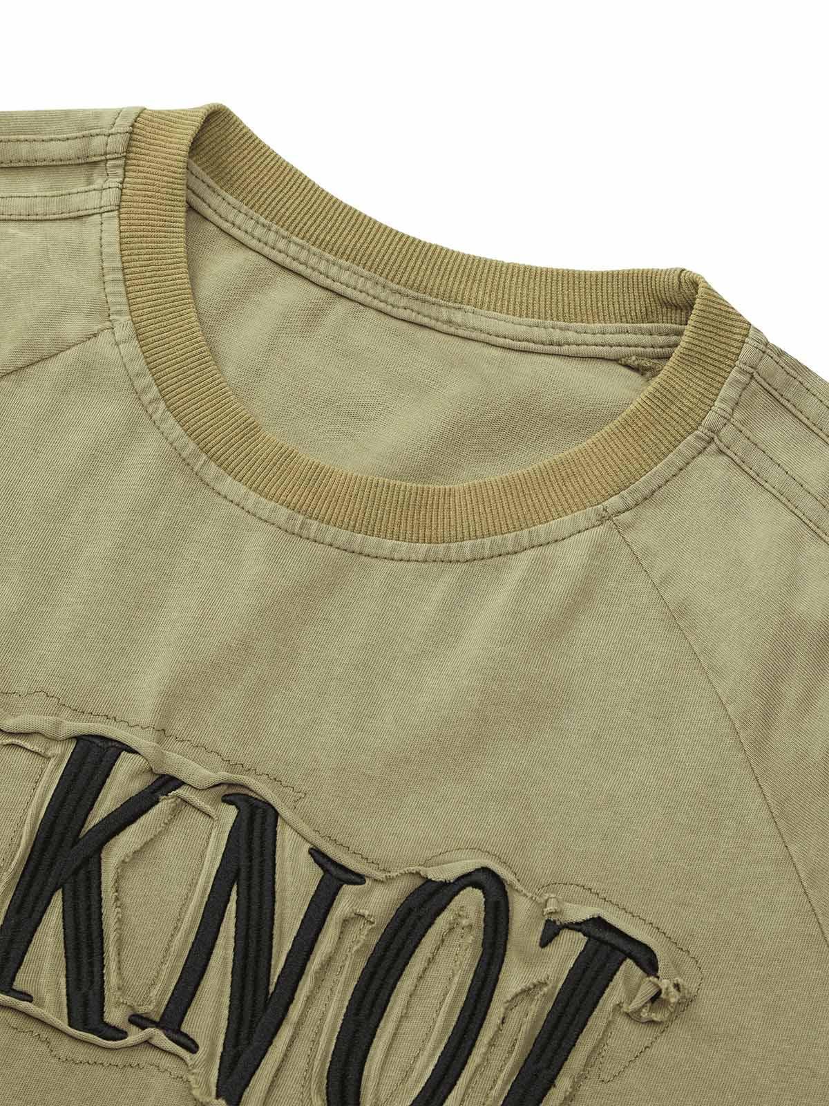 Tntwear American Retro Letter Embroidered T-shirt