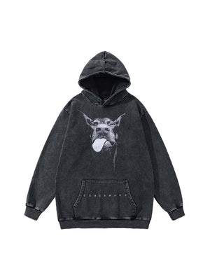 Tntwear Dark Series Doberman Print Hip-hop Vintage Hoodie - tntwear1