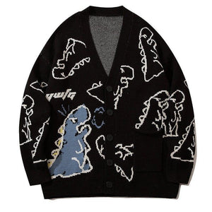 Jacquard Cardigan Sweater Full Dinosaur - tntwear1