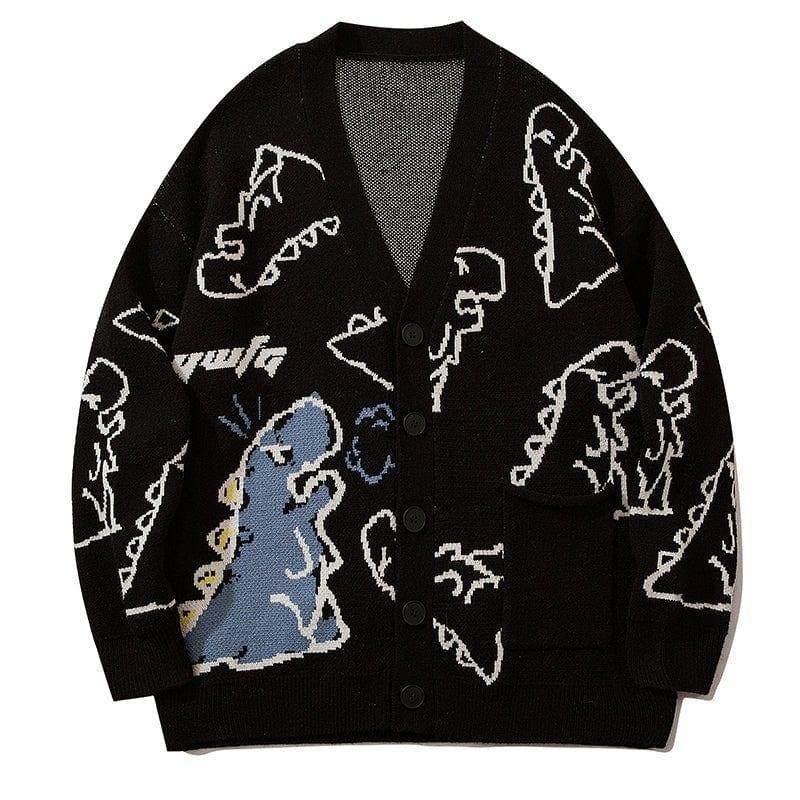 Jacquard Cardigan Sweater Full Dinosaur - tntwear1