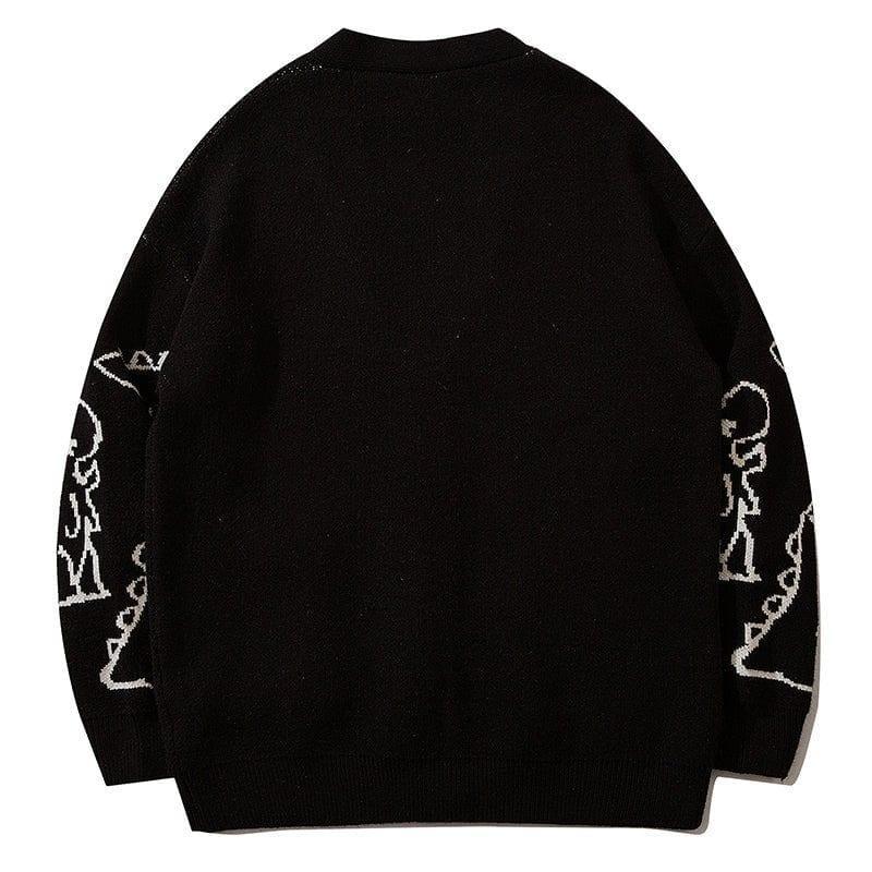 Jacquard Cardigan Sweater Full Dinosaur - tntwear1
