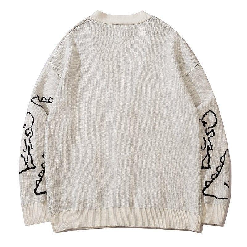 Jacquard Cardigan Sweater Full Dinosaur - tntwear1