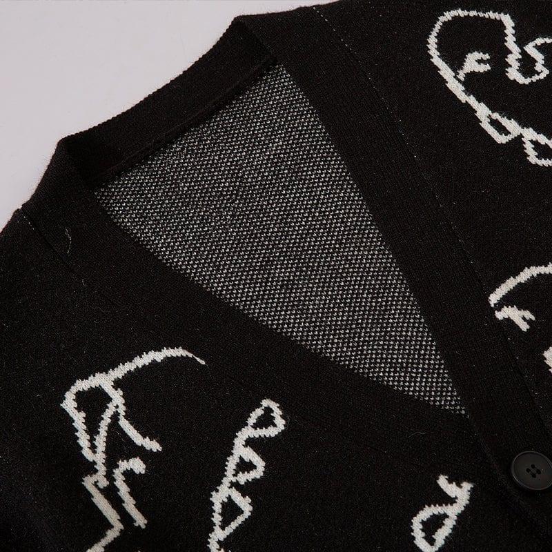 Jacquard Cardigan Sweater Full Dinosaur - tntwear1