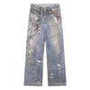Tntwear® Baggy Washed Jeans Chains Print - tntwear1