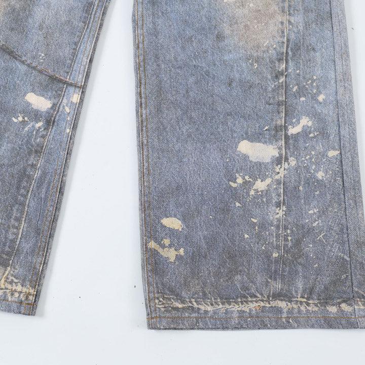 Tntwear® Baggy Washed Jeans Chains Print - tntwear1