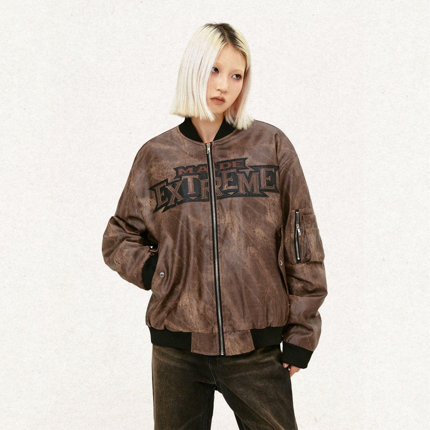 Loose Washed Embroidered Jacket - tntwear1