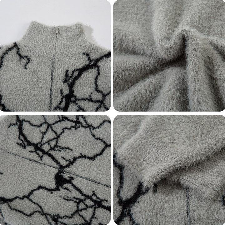 Tntwear® Faux Mink Knit Sweater Cardigan Lightning - tntwear1