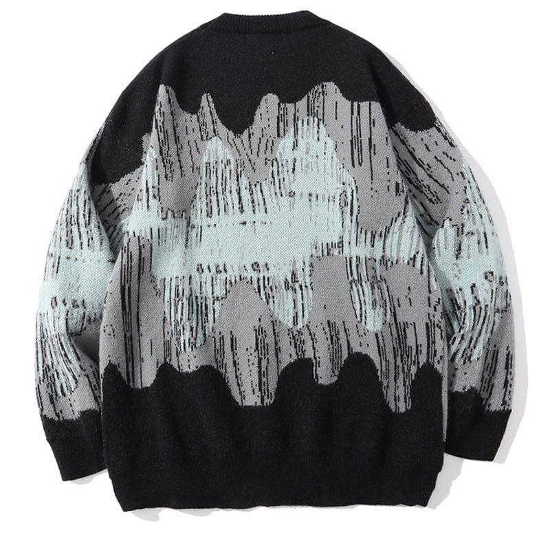 Knitted Sweater Wave Patterned - tntwear1