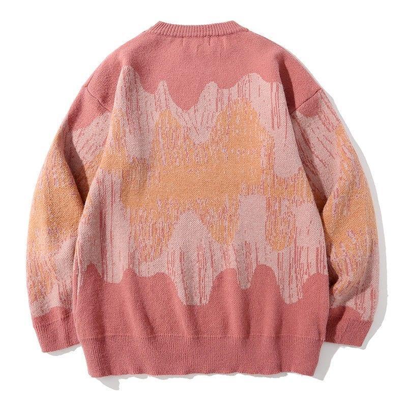 Knitted Sweater Wave Patterned - tntwear1
