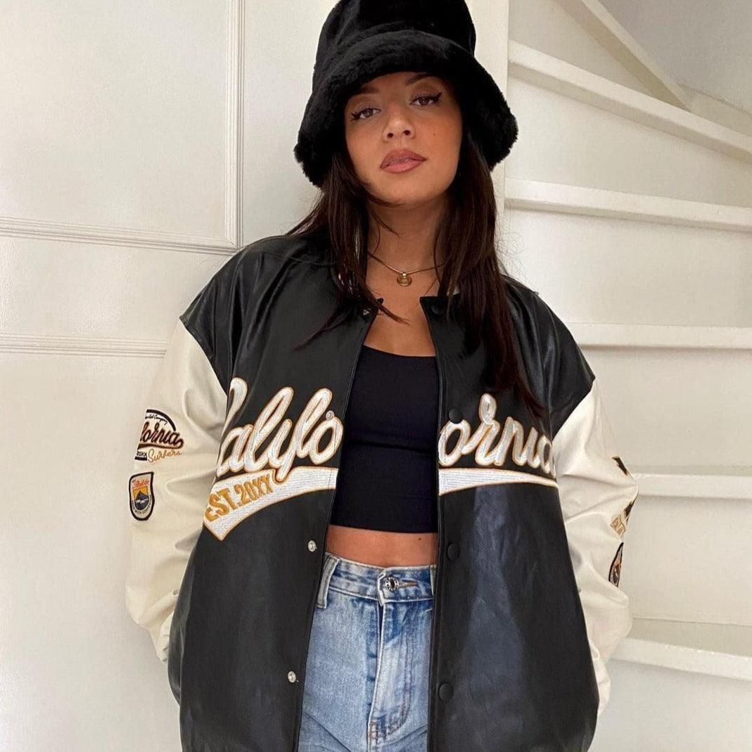 Tntwear® - "California" PU Stitching Varsity Jacket - tntwear1