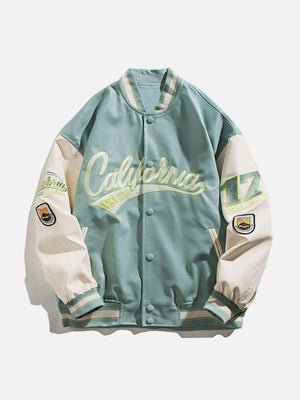 Tntwear® - "California" PU Stitching Varsity Jacket - tntwear1