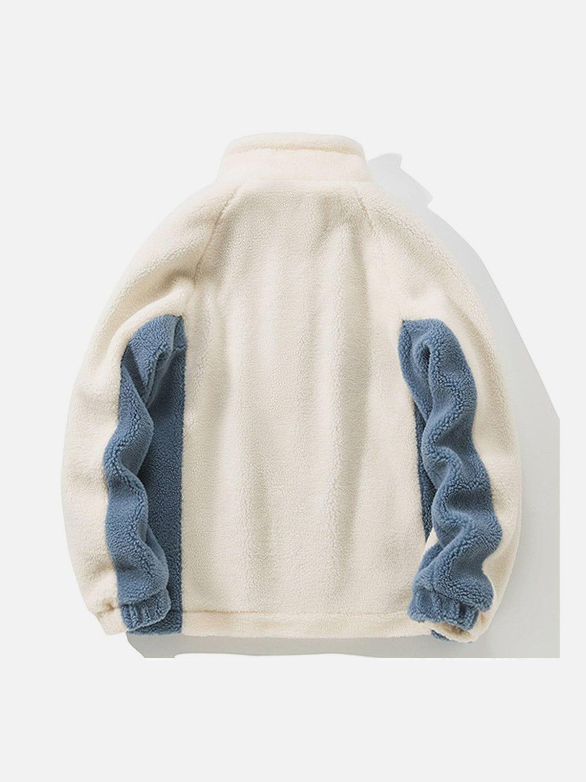 Tntwear® - Classic Color Block Sherpa Coat - tntwear1