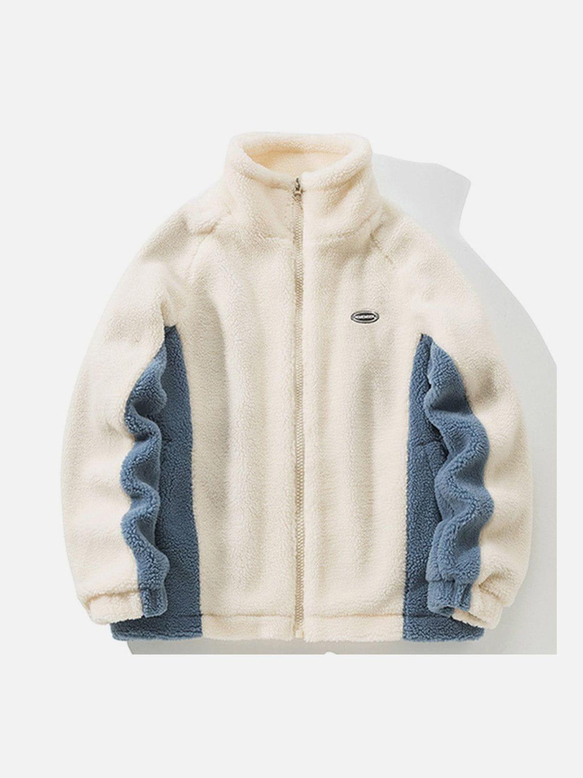 Tntwear® - Classic Color Block Sherpa Coat - tntwear1