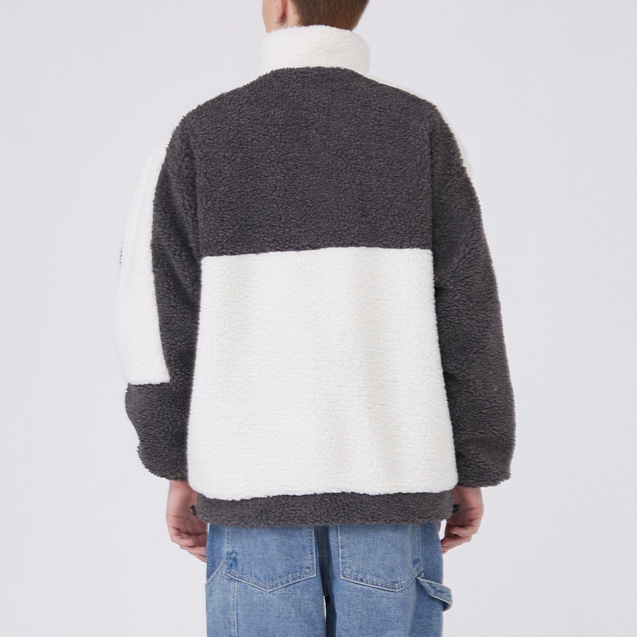 Tntwear® - Color Block Lambs Wool Stand Collar Varsity Jacket - tntwear1