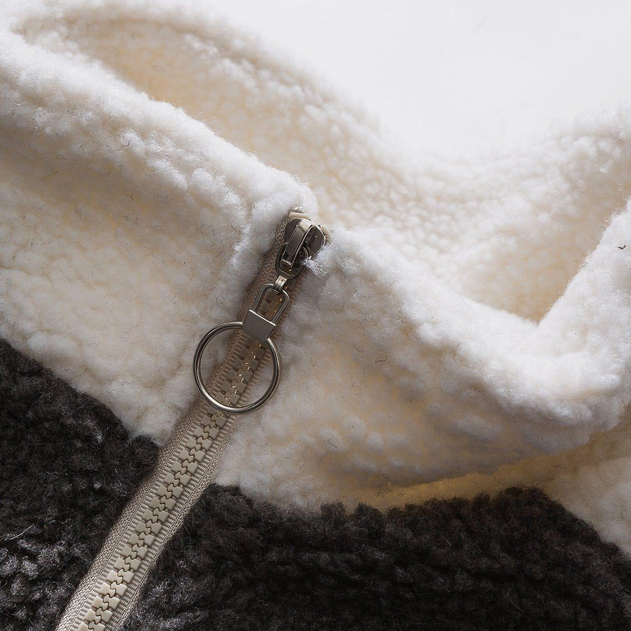 Tntwear® - Color Block Lambs Wool Stand Collar Varsity Jacket - tntwear1