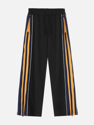 Tntwear® - Color Clash Zipper Drawstring Sweatpants - tntwear1