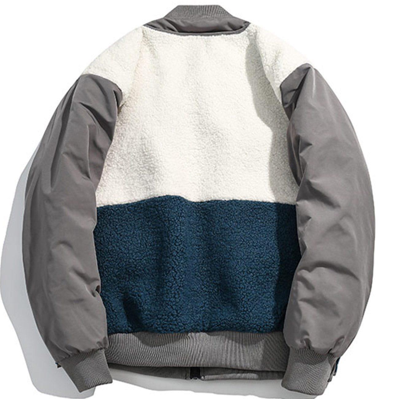Tntwear® - Color Matching Patchwork Winter Coat - tntwear1