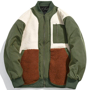 Tntwear® - Color Matching Patchwork Winter Coat - tntwear1