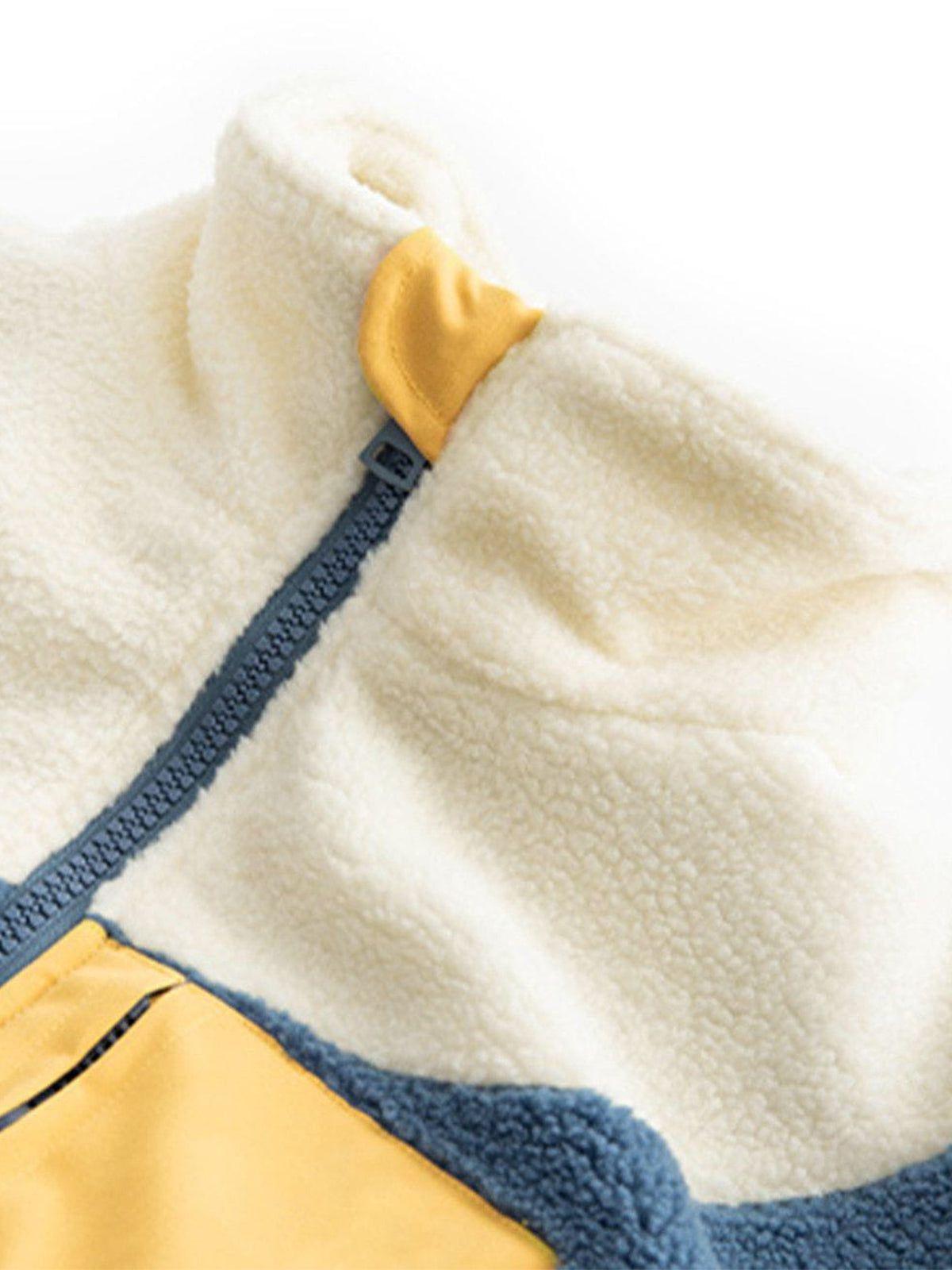 Tntwear® - Colorblock Sherpa Winter Coat - tntwear1