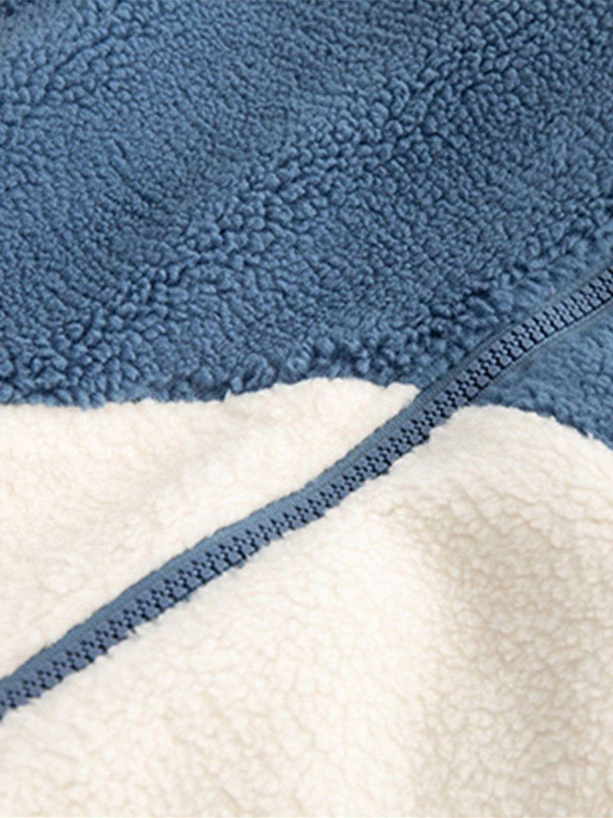 Tntwear® - Colorblock Sherpa Winter Coat - tntwear1