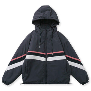 Tntwear® - Contrast Panel Hood Winter Coat - tntwear1