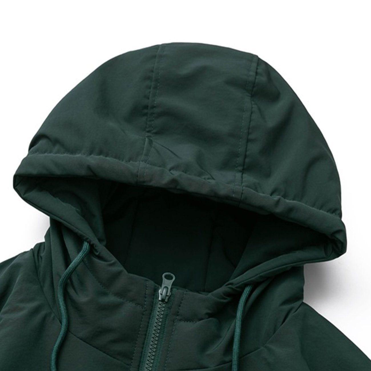 Tntwear® - Contrast Panel Hood Winter Coat - tntwear1