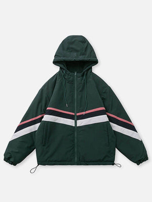 Tntwear® - Contrast Panel Hood Winter Coat - tntwear1