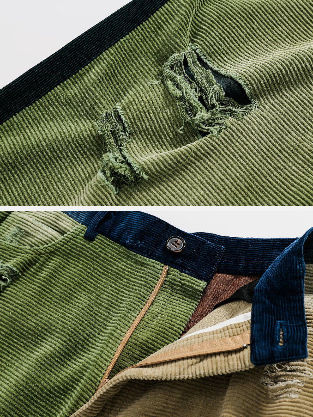 Tntwear® - Contrast Patchwork Jeans - tntwear1