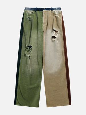 Tntwear® - Contrast Patchwork Jeans - tntwear1