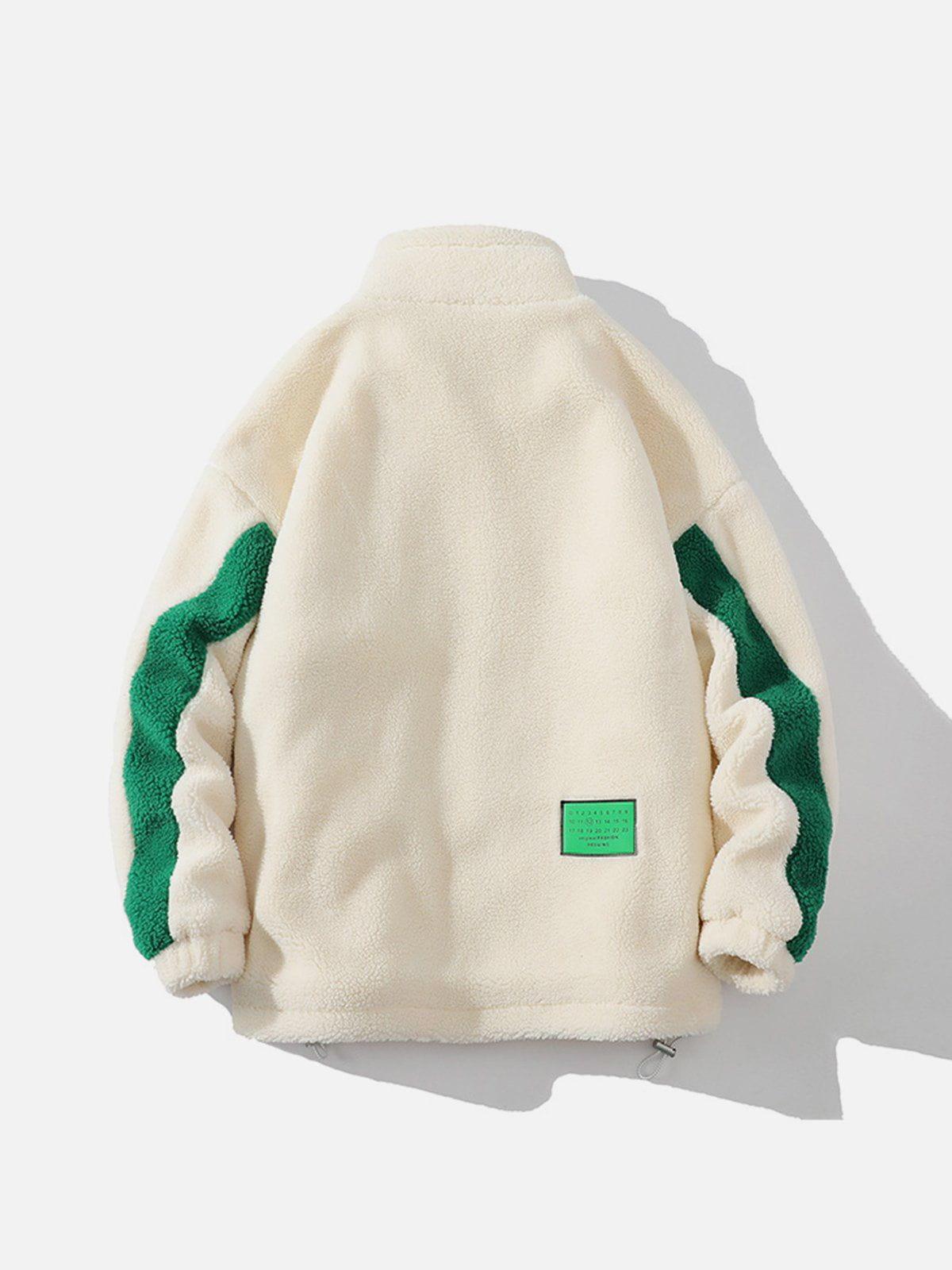 Tntwear® - Contrast Sherpa Winter Coat - tntwear1