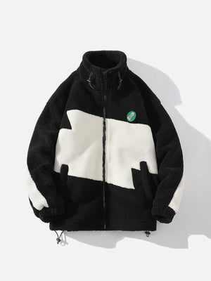 Tntwear® - Contrast Sherpa Winter Coat - tntwear1
