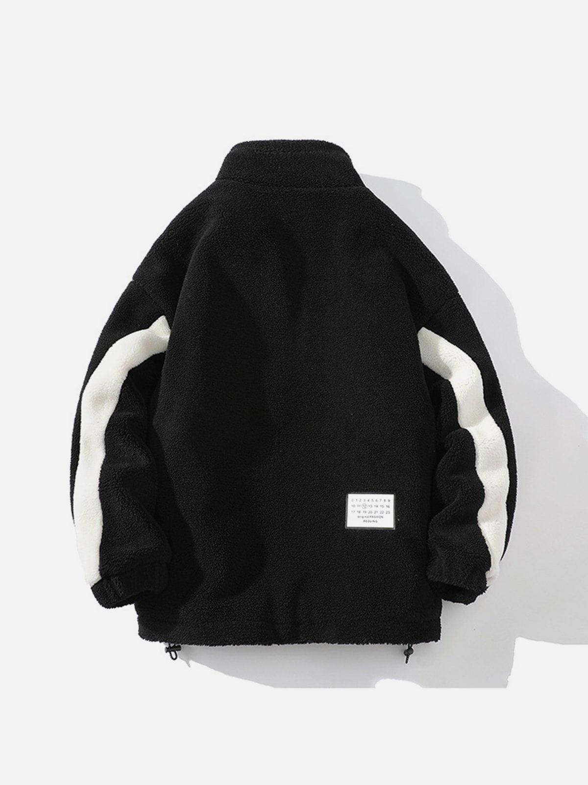 Tntwear® - Contrast Sherpa Winter Coat - tntwear1