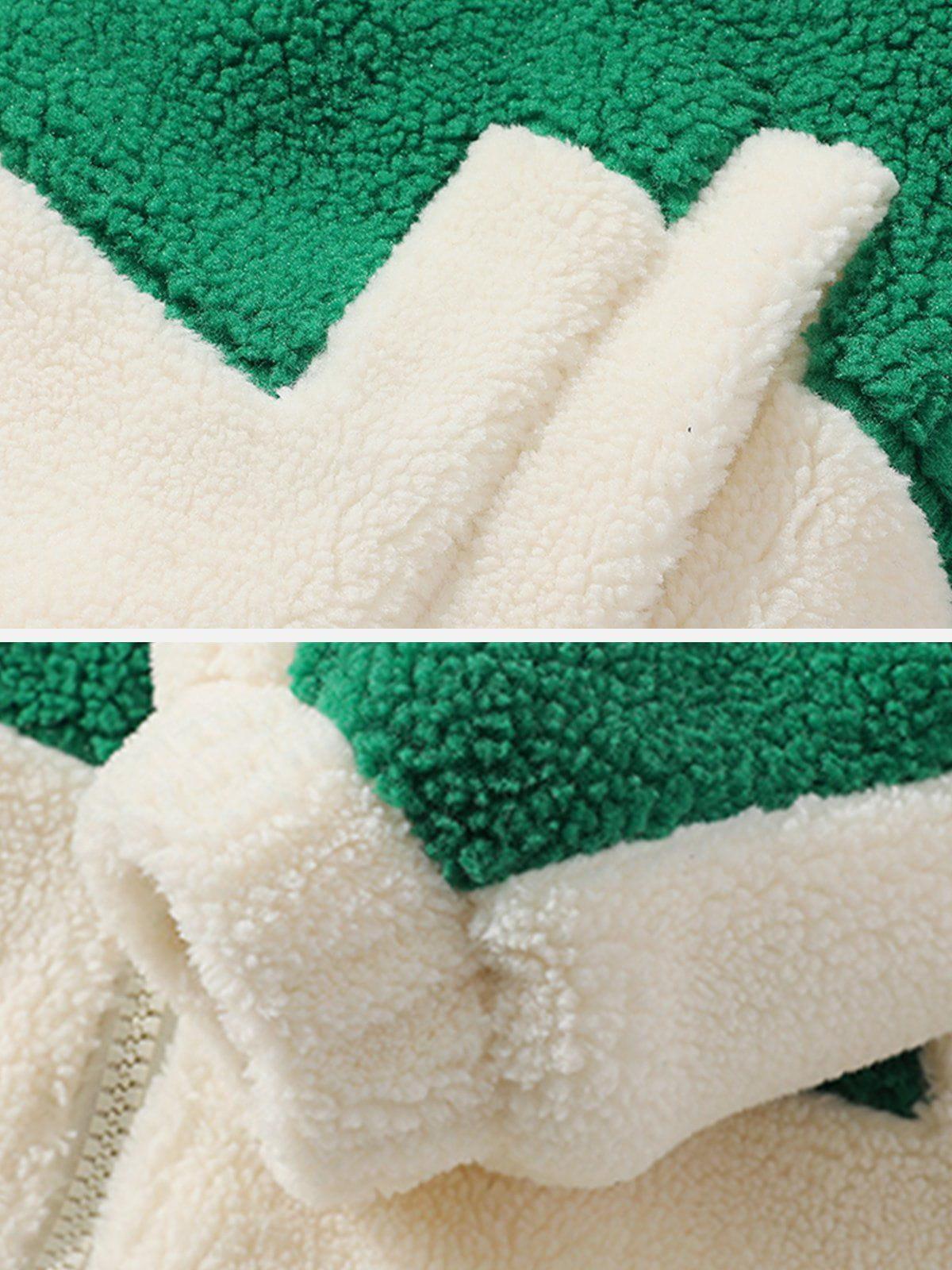 Tntwear® - Contrast Sherpa Winter Coat - tntwear1