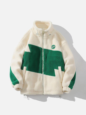 Tntwear® - Contrast Sherpa Winter Coat - tntwear1