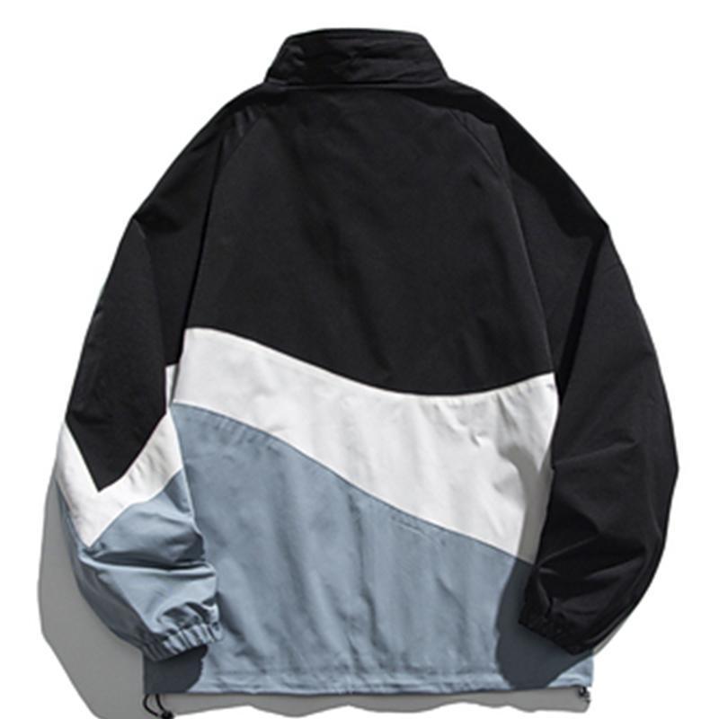 Tntwear® - Contrast Stitching Stand-up Collar Jacket - tntwear1
