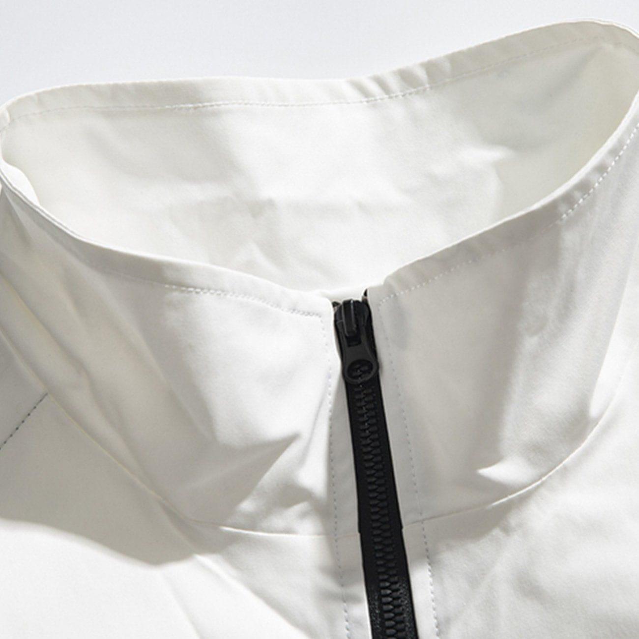 Tntwear® - Contrast Stitching Stand-up Collar Jacket - tntwear1