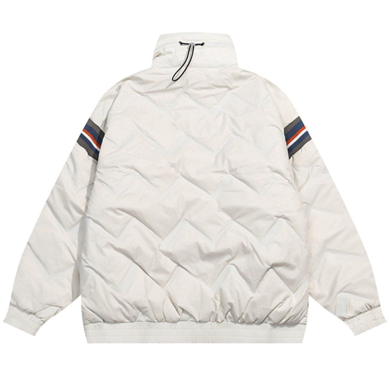 Tntwear® - Contrasting Color Stitching Puffer Jacket - tntwear1