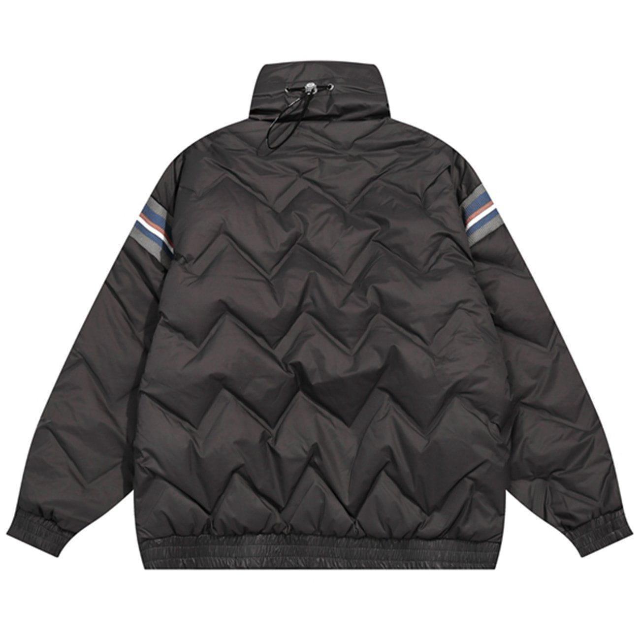 Tntwear® - Contrasting Color Stitching Puffer Jacket - tntwear1