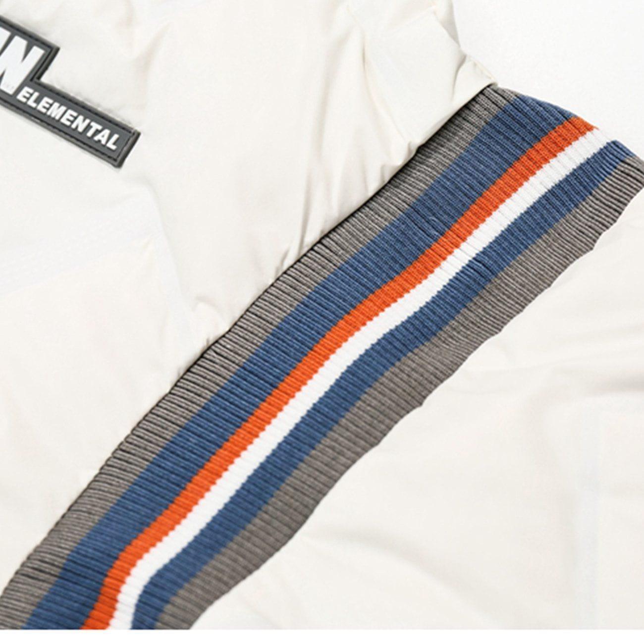 Tntwear® - Contrasting Color Stitching Puffer Jacket - tntwear1