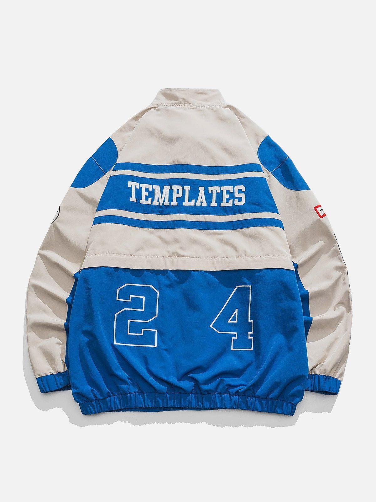 Tntwear® - Contrasting Embroidered Racing Jacket - tntwear1