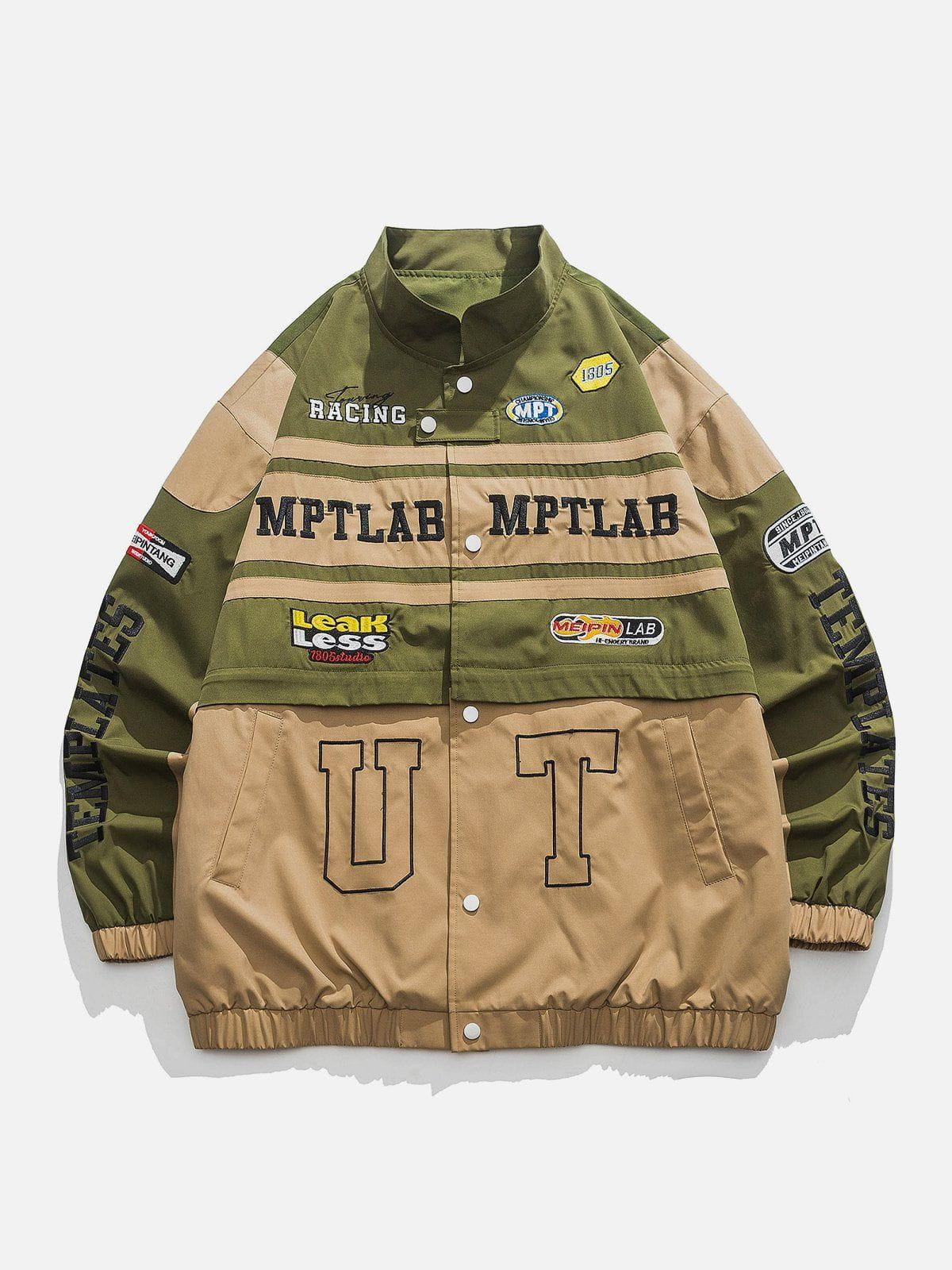 Tntwear® - Contrasting Embroidered Racing Jacket - tntwear1
