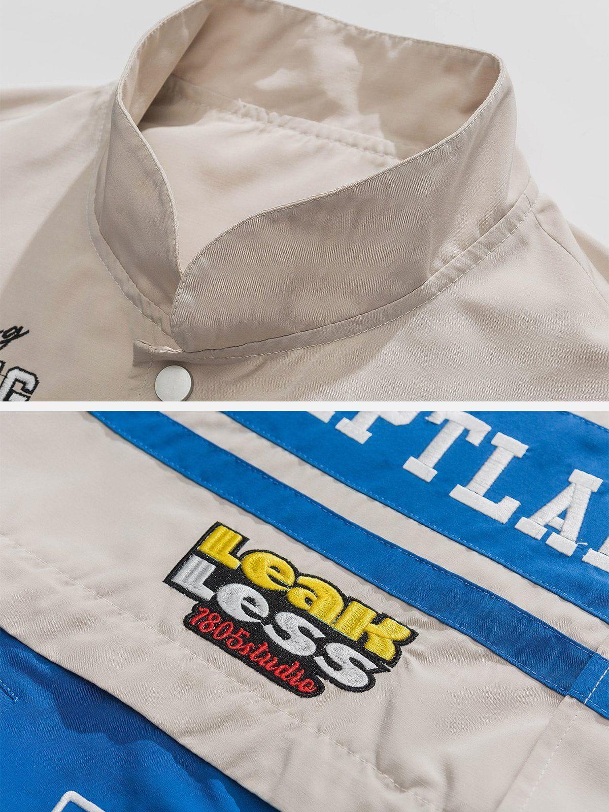 Tntwear® - Contrasting Embroidered Racing Jacket - tntwear1