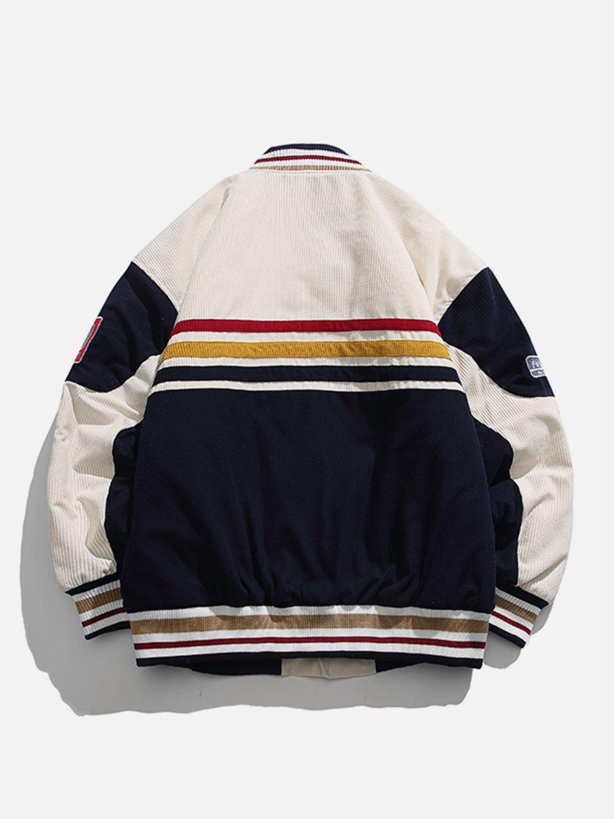 Tntwear® - Corduroy Patchwork Winter Coat - tntwear1