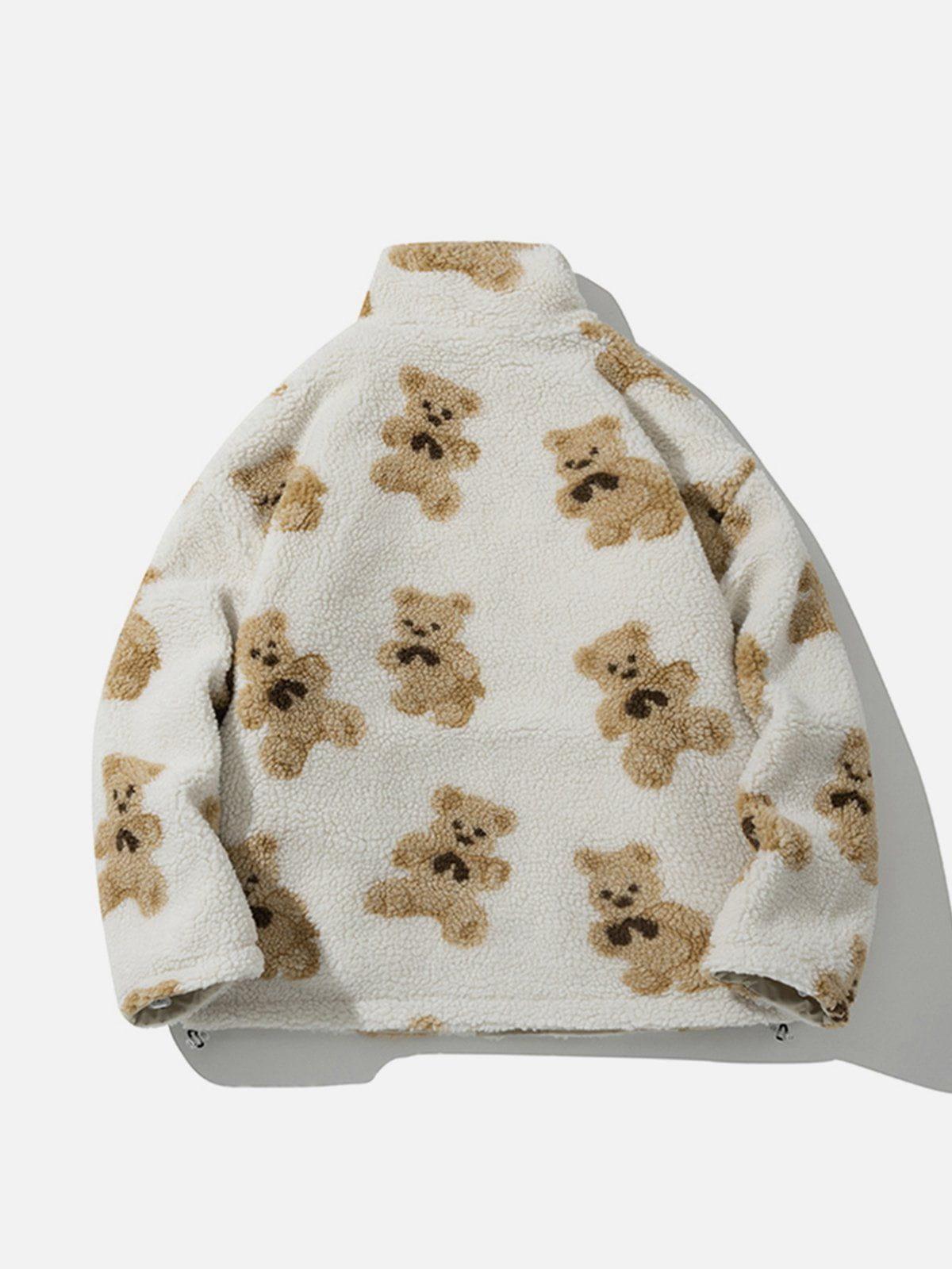 Tntwear® - Cute Bear Reversible Sherpa Coat - tntwear1