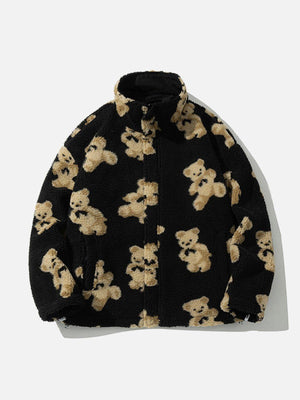 Tntwear® - Cute Bear Reversible Sherpa Coat - tntwear1